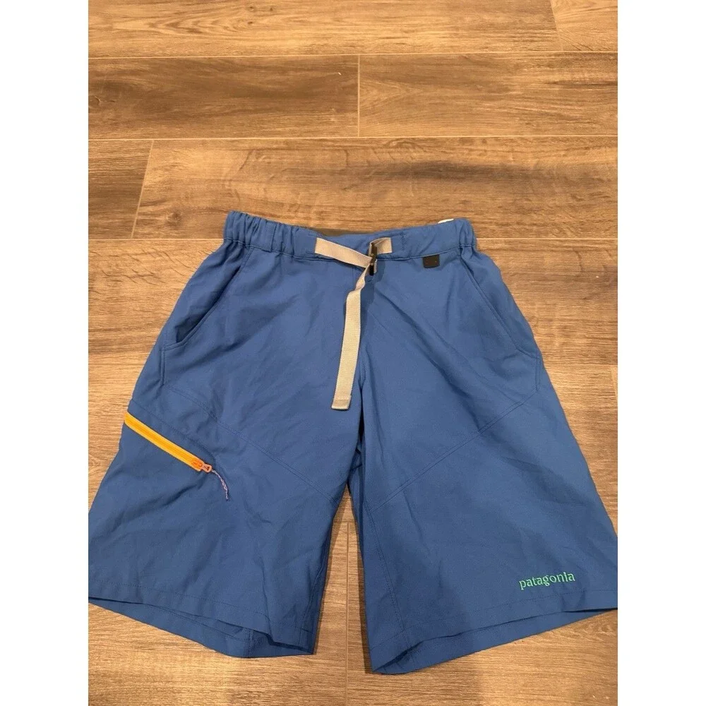 Patagonia Men's Swim Trunks Shorts, Blue, Adjustable Strap, XS, Front Zip Pocket